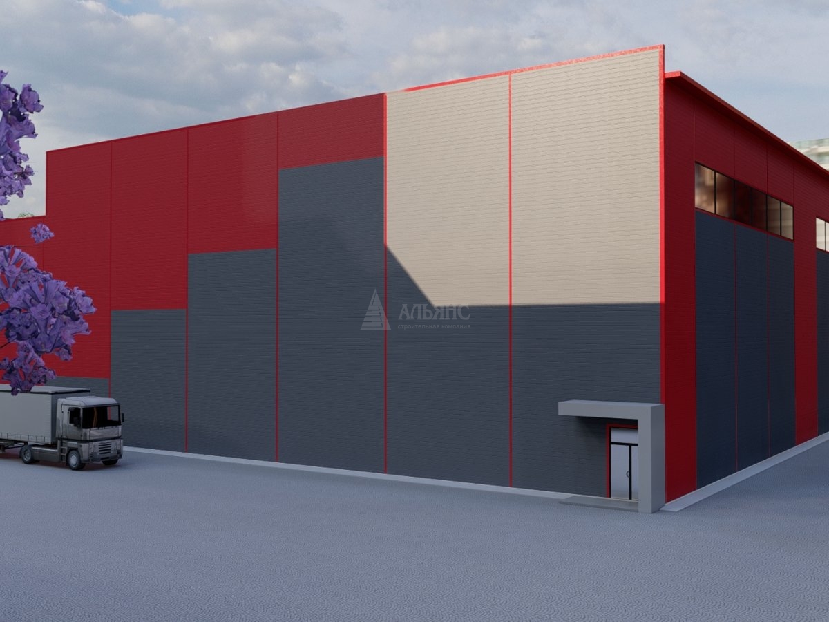 3D визуализация Склад-ангар из сэндвич-панелей - фото 5