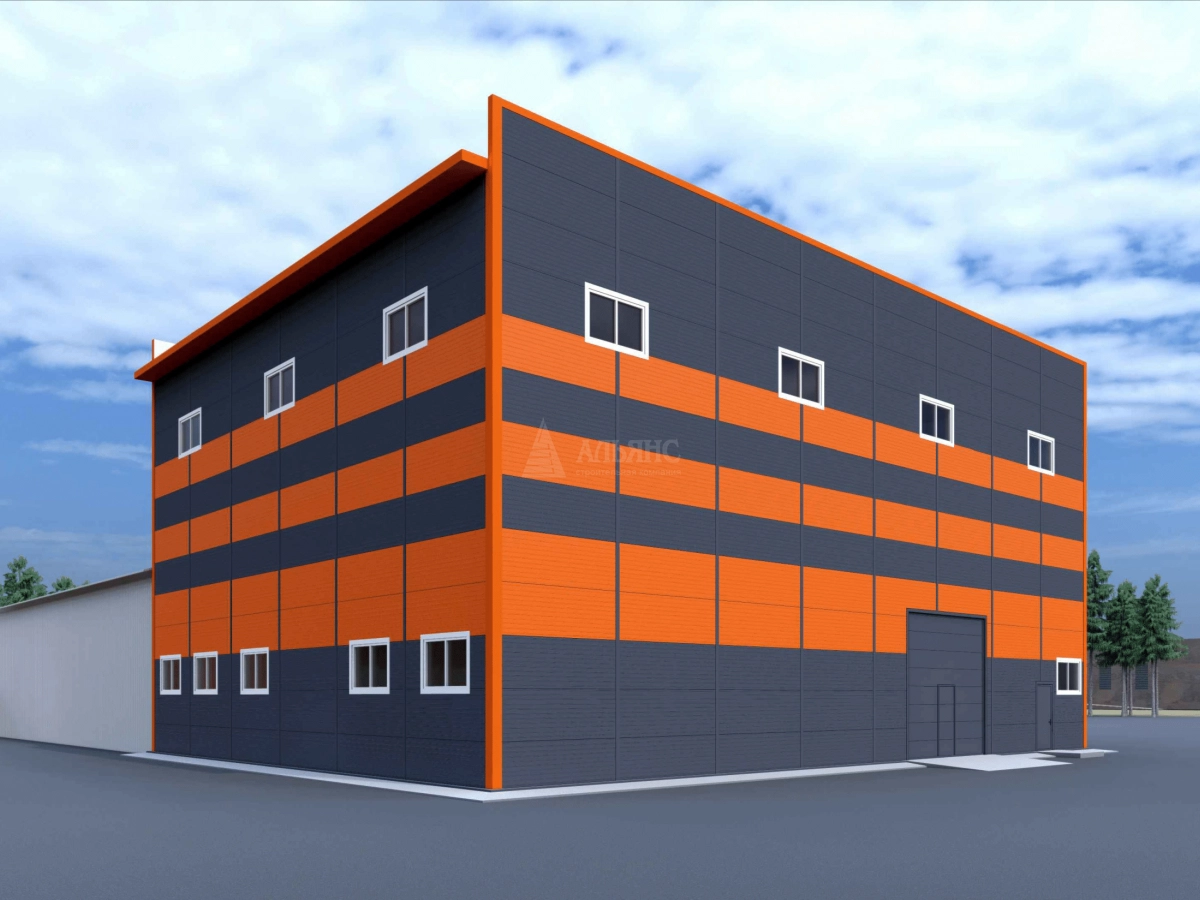 3D визуализация Склад из сэндвич-панелей - фото 2