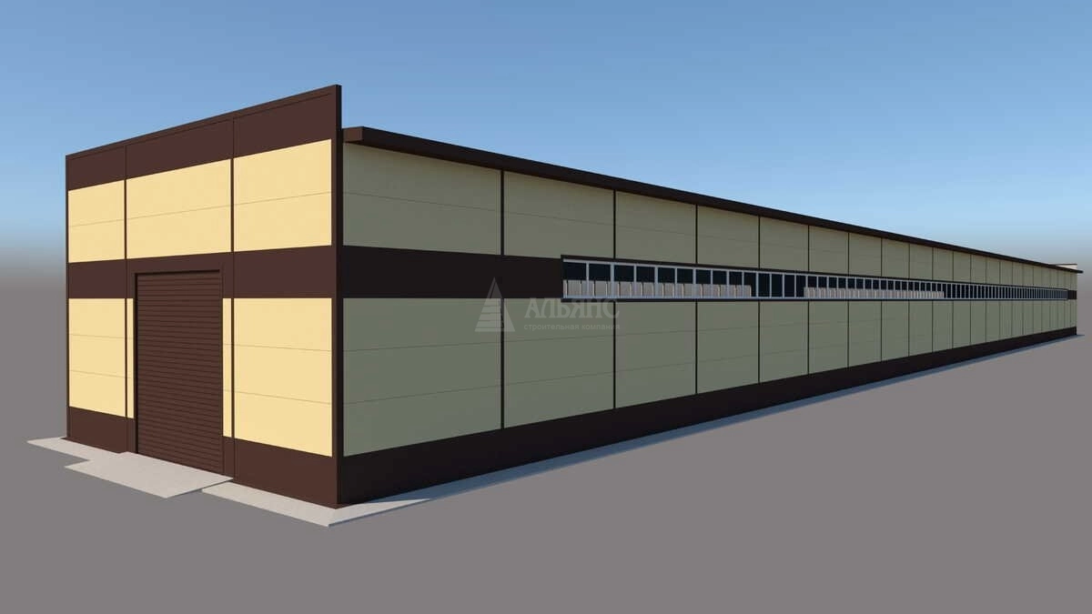 3D визуализация Производственное здание из сэндвич-панелей - фото 4