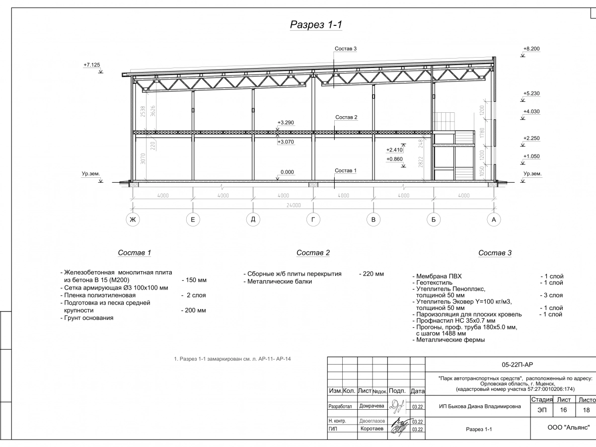 Планировка СТО с АБК из сэндвич-панелей -  фото 19