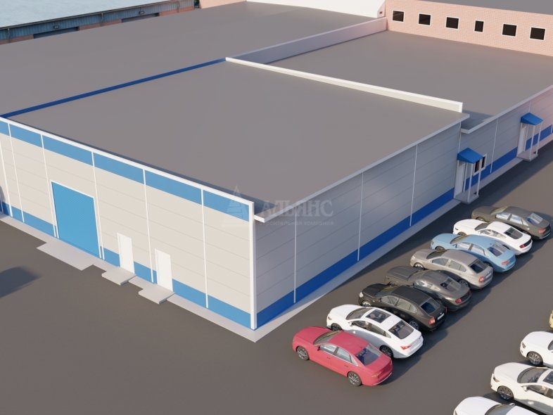3D визуализация Ангар-склад из сэндвич-панелей - фото 1