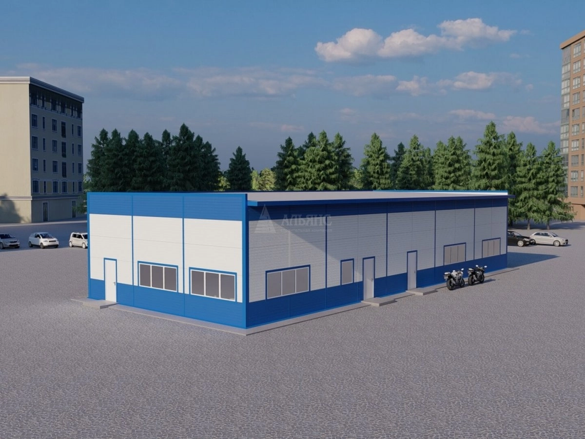 3D визуализация Автомойка из сэндвич-панелей - фото 6