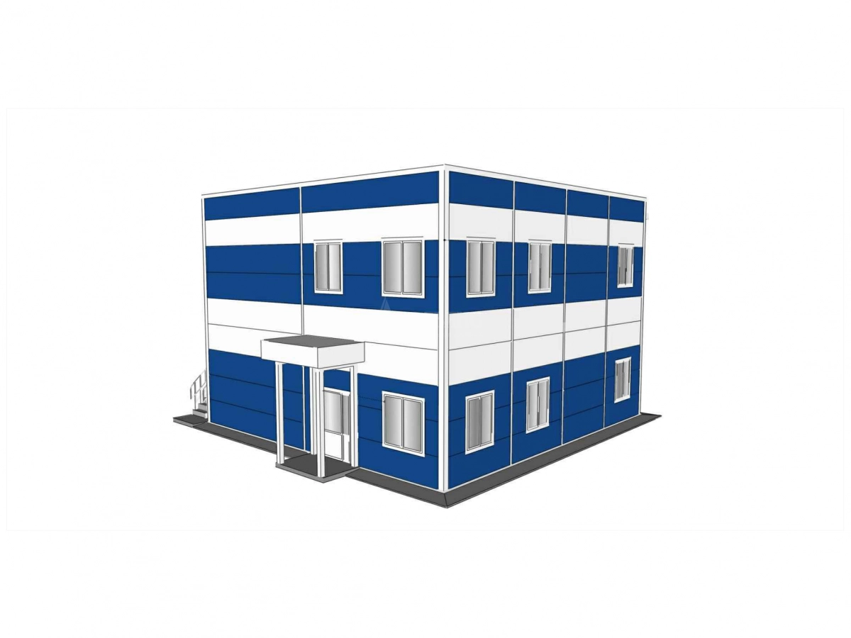 3D визуализация Офисное здание из сэндвич-панелей - фото 7